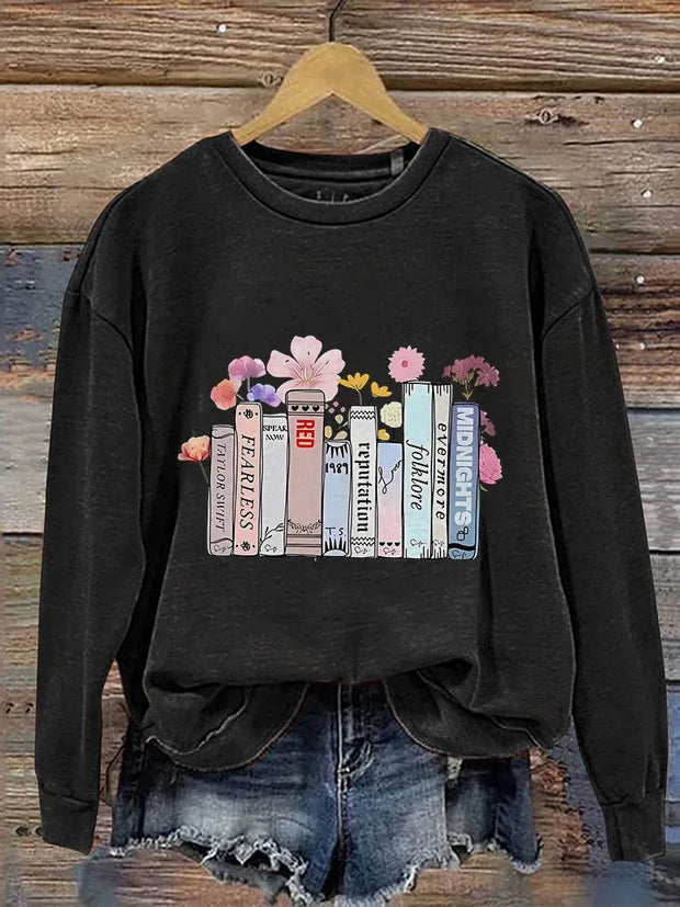 Folklore Chapters Swiftie Album-Inspired Merch with Book Print Sweatshirt