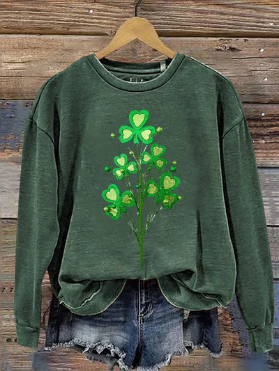 Four Leaf Clover Art Print Casual Sweatshirt