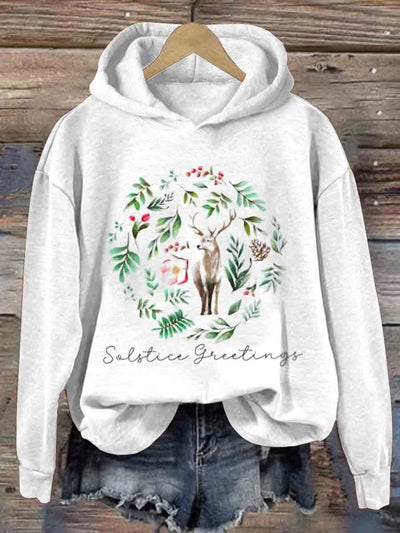 Winter Solstice Greetings Round Neck Pullover Sweatshirt