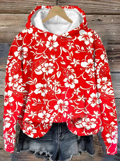 Women's Flowers Print Casual Long Sleeve Sweatshirt