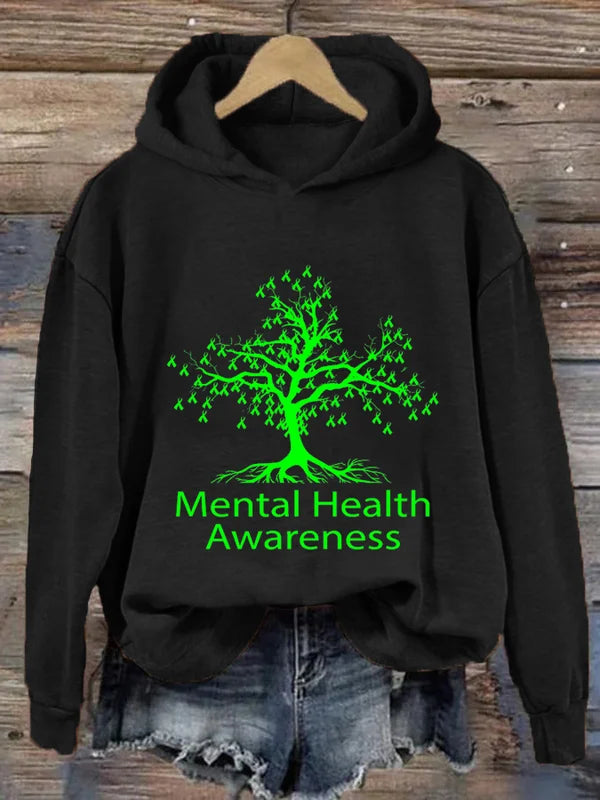 Women's Mental Health Awareness Mental Health Support Printed Hoodie