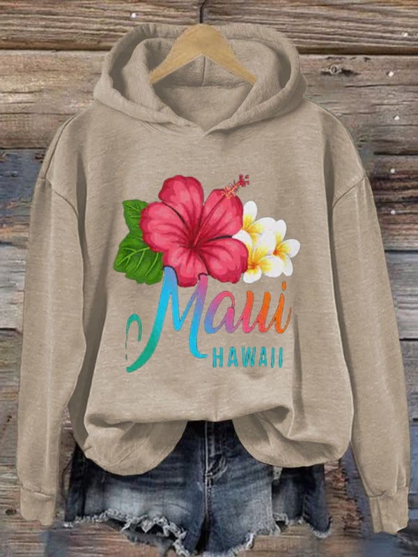 Women's Maui Strong Print Hoodie Long Sleeve Sweatshirt