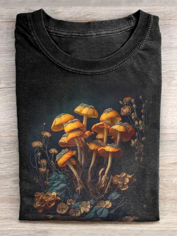 Halloween Mushroom Gothic Plant Artistic T-Shirt