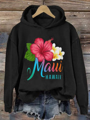 Women's Maui Strong Print Hoodie Long Sleeve Sweatshirt