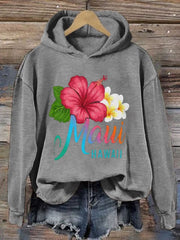 Women's Maui Strong Print Hoodie Long Sleeve Sweatshirt