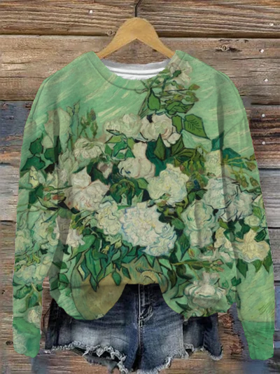 Women' s Vincent Van Gogh Rose Twelve Constellations Goddess Art Print Sweatshirt