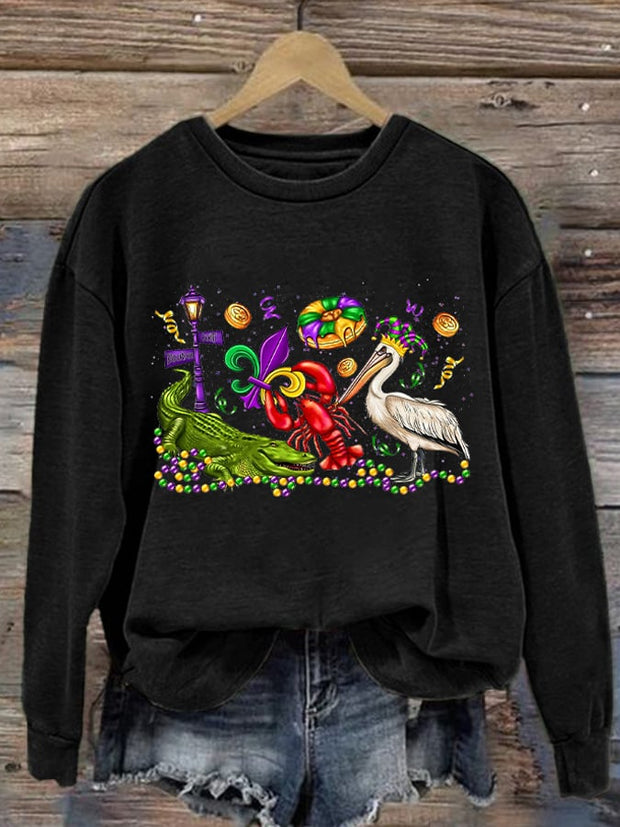 Women's Carnival Print Long Sleeve Sweatshirt