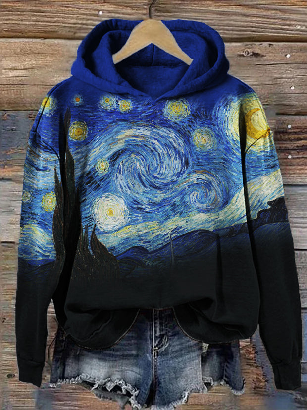 Starry Night Gradient Contrast Cozy Hoodie