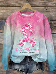 Breast Cancer Women's Printed Casual Long Sleeve Sweatshirt