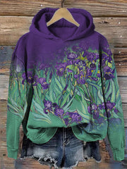 Irises Inspired Gradient Contrast Cozy Hoodie