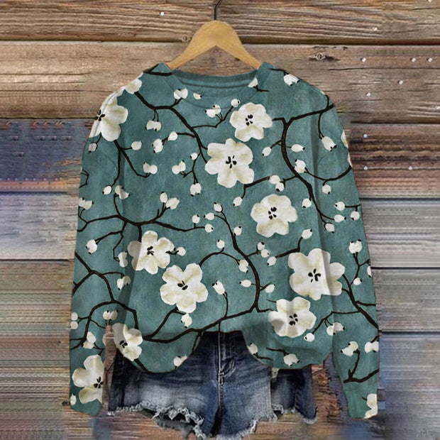 Women's Floral Embroidery Printing Sweatshirt