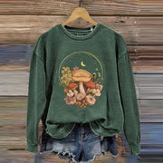 Vintage Mushroom Cottagecore Aesthetic Magic Print Sweatshirt