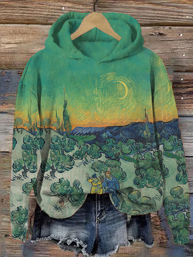 Twilight Walk Graphic Vintage Cozy Hoodie