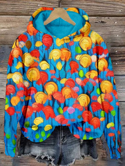 Abstract Sunflowers Painting Art Print Cozy Hoodie