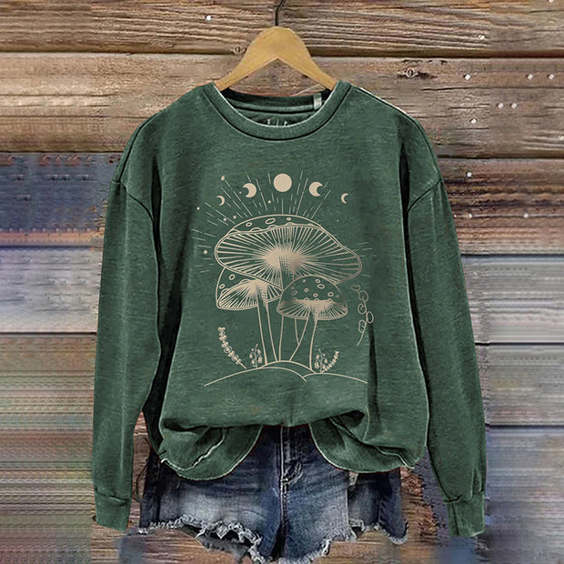 Magic Mushroom Art Design Print Casual Sweatshirt