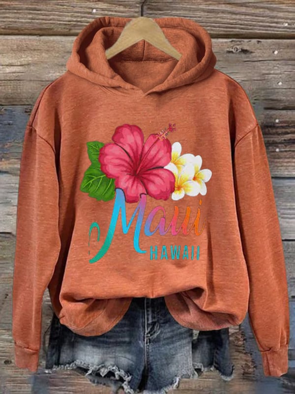 Women's Maui Strong Print Hoodie Long Sleeve Sweatshirt