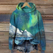 Aurora And Glacier Print Hoodie