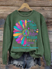 Suicide Prevention Ladies' Casual Printed Sweatshirt