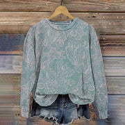 Women's Sequins Flower Lace Art Print Casual Sweatshirt