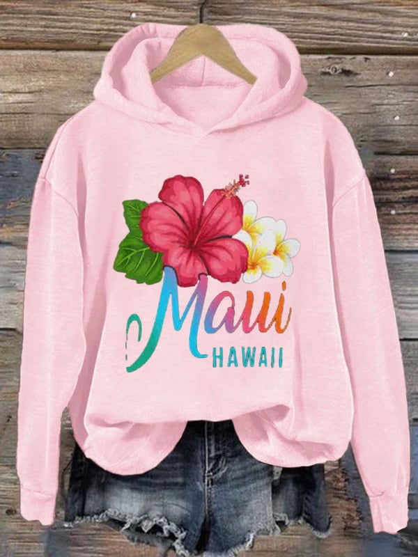 Women's Maui Strong Print Hoodie Long Sleeve Sweatshirt