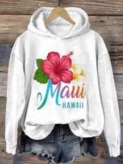 Women's Maui Strong Print Hoodie Long Sleeve Sweatshirt