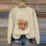 Vintage Mushroom Cottagecore Aesthetic Magic Print Sweatshirt