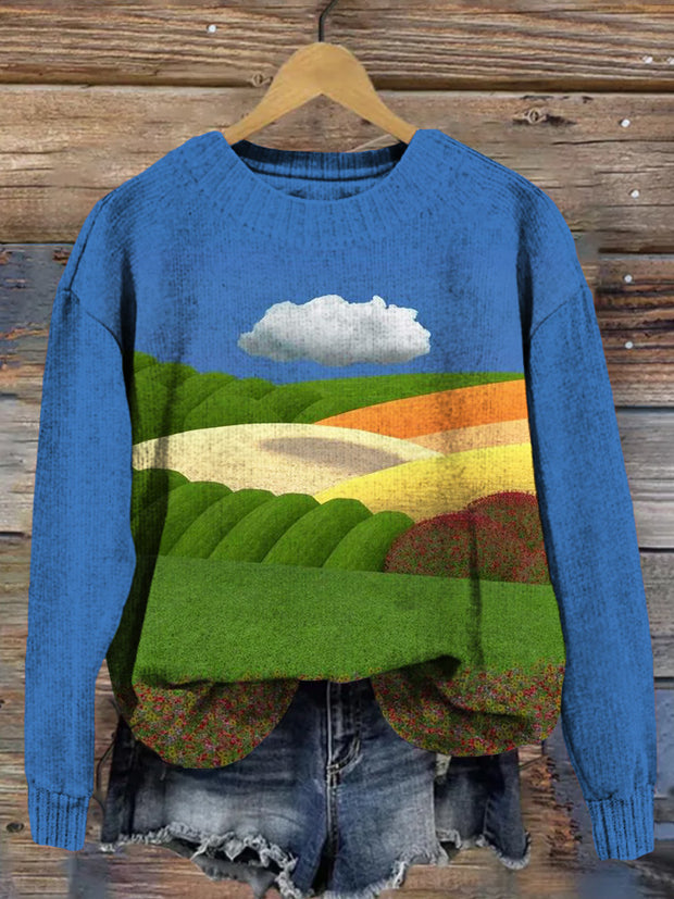 Beauty Landscape Patterns Cozy Knit Sweater