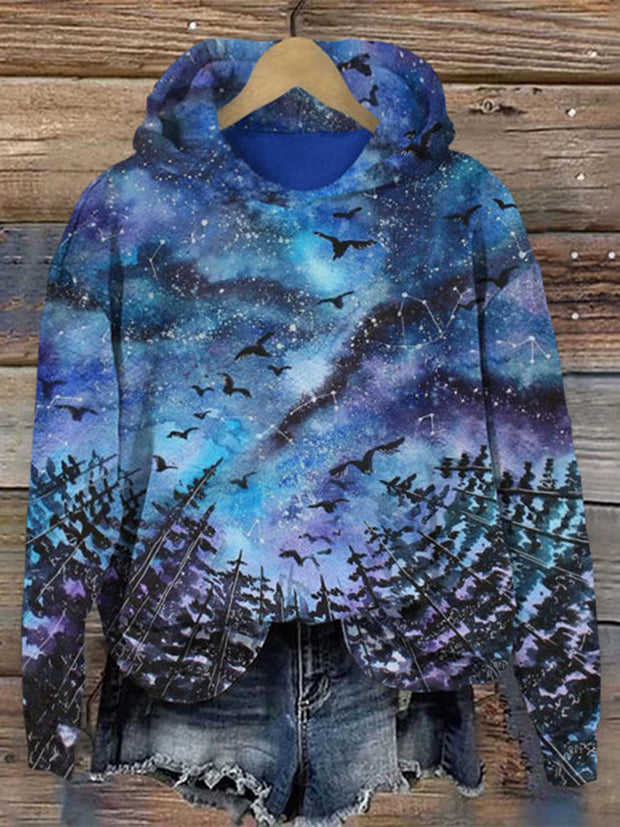 Beautiful Cosmos Night Print Hoodie