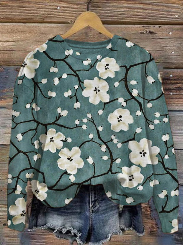 Women's Floral Embroidery Printing Sweatshirt