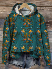 Waymaker Luxury Royal Blue Floral Print Casual Long Sleeve Hoodie