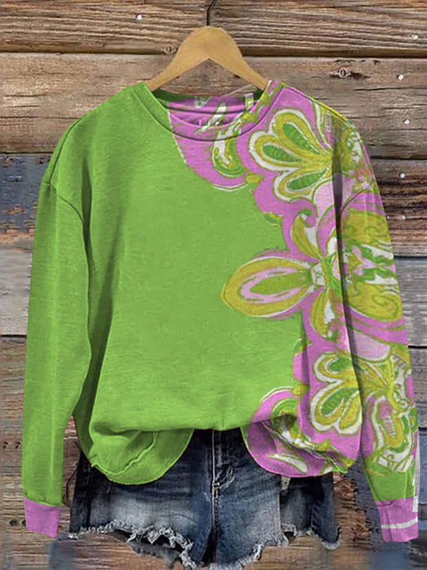 St. Patrick's Day Clover Flower Casual Sweatshirt