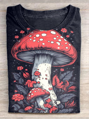 Unisex Magic Mushroom Illustration Casual Short Sleeve T-Shirt