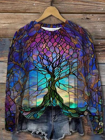 Women's Tree Art Abstract Print Sweatshirt