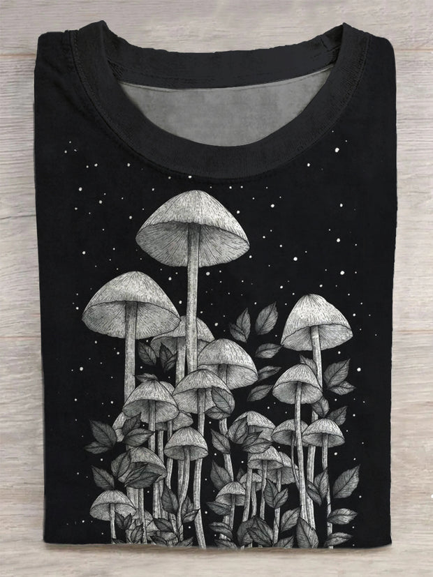 Unisex Mushroom Art Print T-Shirt