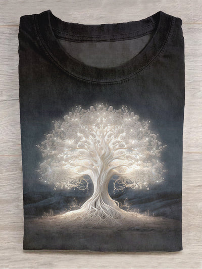 World Tree Art Series Printed Unisex Round Neck T-Shirt