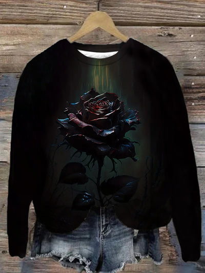 Unisex Dark Rose Print Sweatshirt