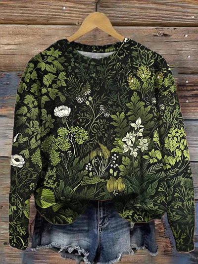 Unisex Botanical Floral Abstract Print Sweatshirt