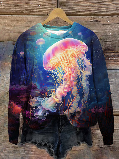 Unisex Sea World Art Print Crew Neck Long Sleeve Sweatshirt