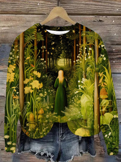 Unisex Dark Forest Abstract Print Sweatshirt