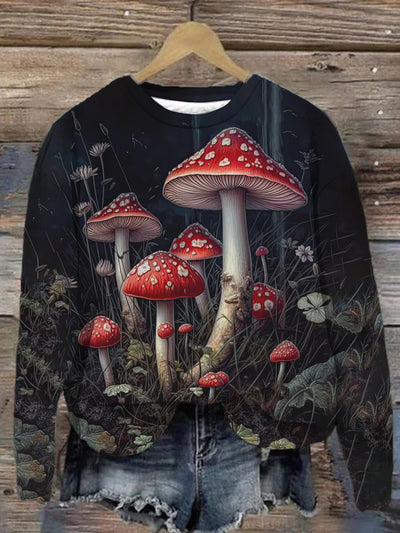 Unisex Mushroom Abstract Print Sweatshirt