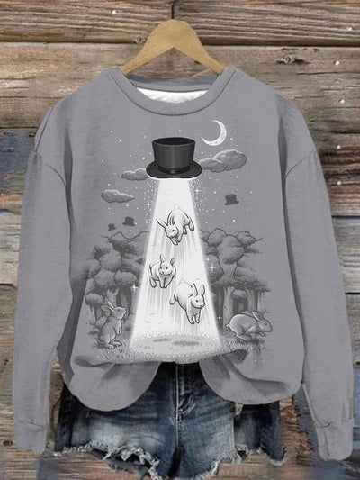 Unisex Magic Rabbit Abstract Print Sweatshirt