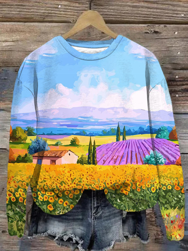 Unisex Landscape Abstract Print Sweatshirt