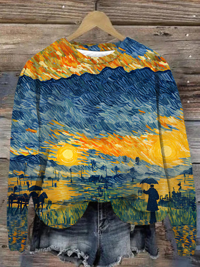 Unisex Landscape Abstract Print Sweatshirt